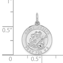 Load image into Gallery viewer, Saint Joseph Medal - Sterling Silver Rhodium-plated