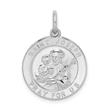 Load image into Gallery viewer, Saint Joseph Medal - Sterling Silver Rhodium-plated