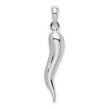 Load image into Gallery viewer, 1" Italian Horn Pendant 3D Polished - Sterling Silver