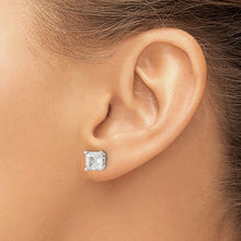 Load image into Gallery viewer, Asscher-cut 6mm CZ Square Post Stud Earrings