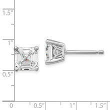 Load image into Gallery viewer, Asscher-cut 6mm CZ Square Post Stud Earrings