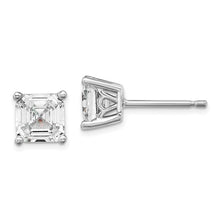 Load image into Gallery viewer, Asscher-cut 6mm CZ Square Post Stud Earrings