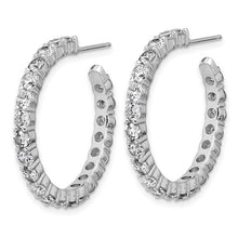 Load image into Gallery viewer, Polished CZ Post C-Hoop Earrings