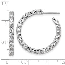 Load image into Gallery viewer, Polished CZ Post C-Hoop Earrings
