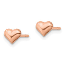 Load image into Gallery viewer, Rose-tone Puffed Heart Post Earrings