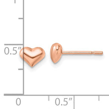 Load image into Gallery viewer, Rose-tone Puffed Heart Post Earrings
