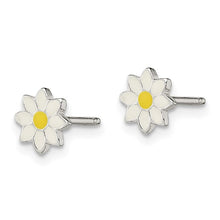 Load image into Gallery viewer, Yellow and White Enameled Flower Children's Post Earrings