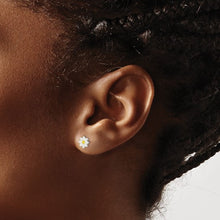 Load image into Gallery viewer, Yellow and White Enameled Flower Children's Post Earrings