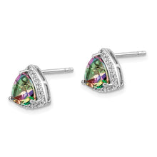 Load image into Gallery viewer, Trillion Mystic Fire/White Topaz Earrings - Sterling Silver
