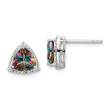 Load image into Gallery viewer, Trillion Mystic Fire/White Topaz Earrings - Sterling Silver