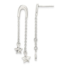 Load image into Gallery viewer, Star Dangle Post Earrings - Sterling Silver