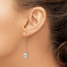 Load image into Gallery viewer, Skull Threader Earrings - Sterling Silver Rhodium-plated
