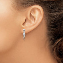 Load image into Gallery viewer, Italian Horn Dangle Earrings - Sterling Silver *Discontinued*
