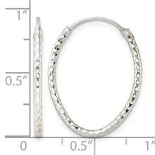 Load image into Gallery viewer, Polished Oval Hoop Earrings - Sterling Silver