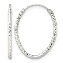 Load image into Gallery viewer, Polished Oval Hoop Earrings - Sterling Silver