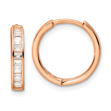 Load image into Gallery viewer, Rose Gold Tone Huggie Hoop Earrings