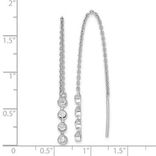 Load image into Gallery viewer, Four Bezel Drop CZ Threader Earrings