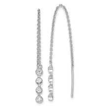 Load image into Gallery viewer, Four Bezel Drop CZ Threader Earrings