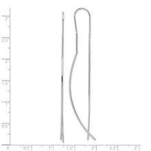Load image into Gallery viewer, Sterling Silver Rhodium-plated Polished Curved Bar Threader Earrings