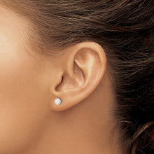 Load image into Gallery viewer, Moonstone Post Earrings with Beaded Edge - Sterling Silver