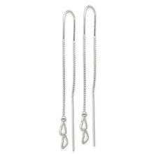 Load image into Gallery viewer, Sterling Silver Polished Double Heart Threader Earrings