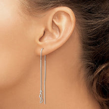 Load image into Gallery viewer, Sterling Silver Polished Double Heart Threader Earrings