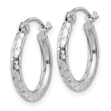 Load image into Gallery viewer, 2mm Diamond Cut Hoop Earrings - 2mm Diamond Cut Hoop Earrings