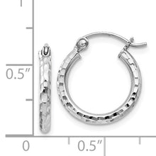 Load image into Gallery viewer, 2mm Diamond Cut Hoop Earrings - 2mm Diamond Cut Hoop Earrings