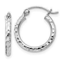 Load image into Gallery viewer, 2mm Diamond Cut Hoop Earrings - 2mm Diamond Cut Hoop Earrings