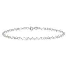 Load image into Gallery viewer, Fancy Heart Link Anklet - Sterling Silver
