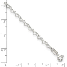 Load image into Gallery viewer, Fancy Heart Link Anklet - Sterling Silver