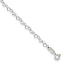 Load image into Gallery viewer, Fancy Heart Link Anklet - Sterling Silver