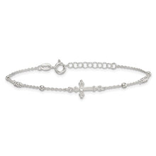 Load image into Gallery viewer, Budded Cross Bracelet - Sterling Silver