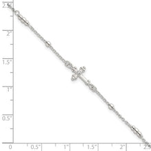 Load image into Gallery viewer, Budded Cross Bracelet - Sterling Silver