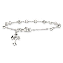 Load image into Gallery viewer, Fleur De Lis Cross Bracelet 7.5"
