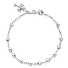 Load image into Gallery viewer, Fleur De Lis Cross Bracelet 7.5"