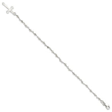 Load image into Gallery viewer, Polished Bead Rosary 7.5 inch Bracelet - Sterling Silver
