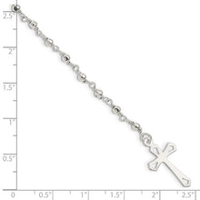 Load image into Gallery viewer, Polished Bead Rosary 7.5 inch Bracelet - Sterling Silver