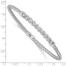 Load image into Gallery viewer, CZ Woven Flexible Italian Cuff -  Sterling Silver Rhodium-plated