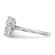 Load image into Gallery viewer, Sterling Silver Rhodium-plated CZ Two Stone Polished Ring