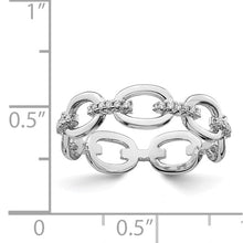 Load image into Gallery viewer, CZ Bars and Oval Links Band - Sterling Silver