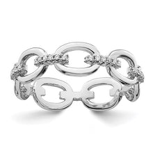 Load image into Gallery viewer, CZ Bars and Oval Links Band - Sterling Silver