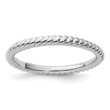 Load image into Gallery viewer, Stackable Expressions Rhodium Twisted Band - Sterling Silver