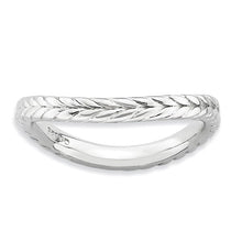 Load image into Gallery viewer, Wave Textured Band - Sterling Silver