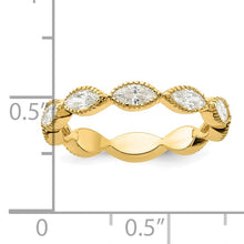 Load image into Gallery viewer, Fancy Clear Marquise Shape CZ Anniversary Band - Gold Plated