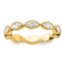 Load image into Gallery viewer, Fancy Clear Marquise Shape CZ Anniversary Band - Gold Plated