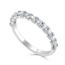 Load image into Gallery viewer, 14k Gold &amp; Emerald-Cut Diamond Stackable Ring - 0.75ct