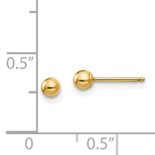 Load image into Gallery viewer, Polished 3mm Ball Post Earrings - 14K Yellow Gold