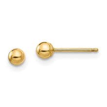 Load image into Gallery viewer, Polished 3mm Ball Post Earrings - 14K Yellow Gold