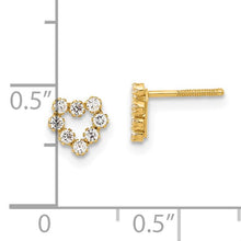 Load image into Gallery viewer, Childrens Polished CZ Heart Post Earrings - 14K Yellow Gold